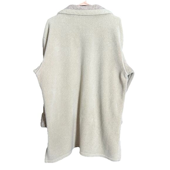 Nordstrom shacket sherpa fleece jacket cream M Cozy Coastal Y2K VTG grandpacore - Picture 3 of 4